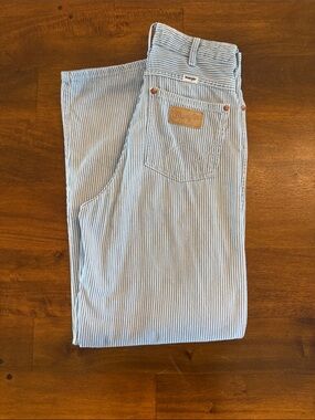 Wrangler high rise Light Blue & White Pinstripe  jeans